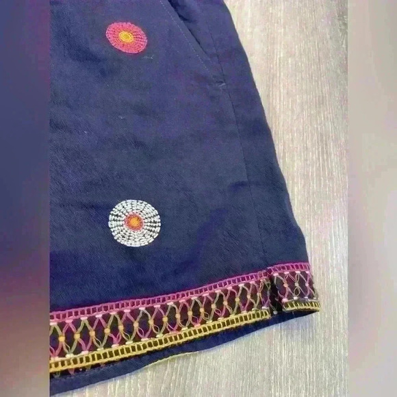 Madewell Navy Floral Flower Embroidered Shorts M - Picture 4 of 8